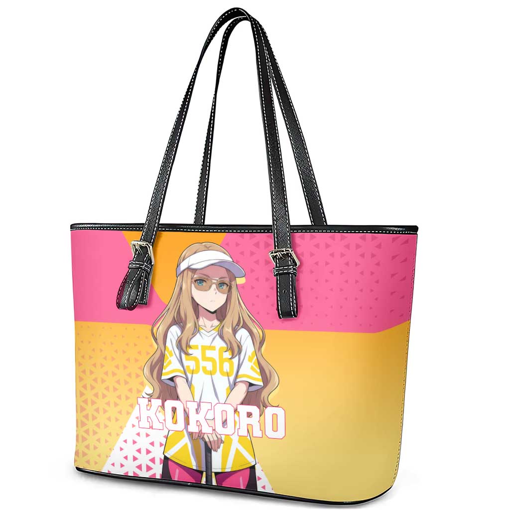 Kokoro Leather Tote Bag Sunset Gradient Baseball Anime Style