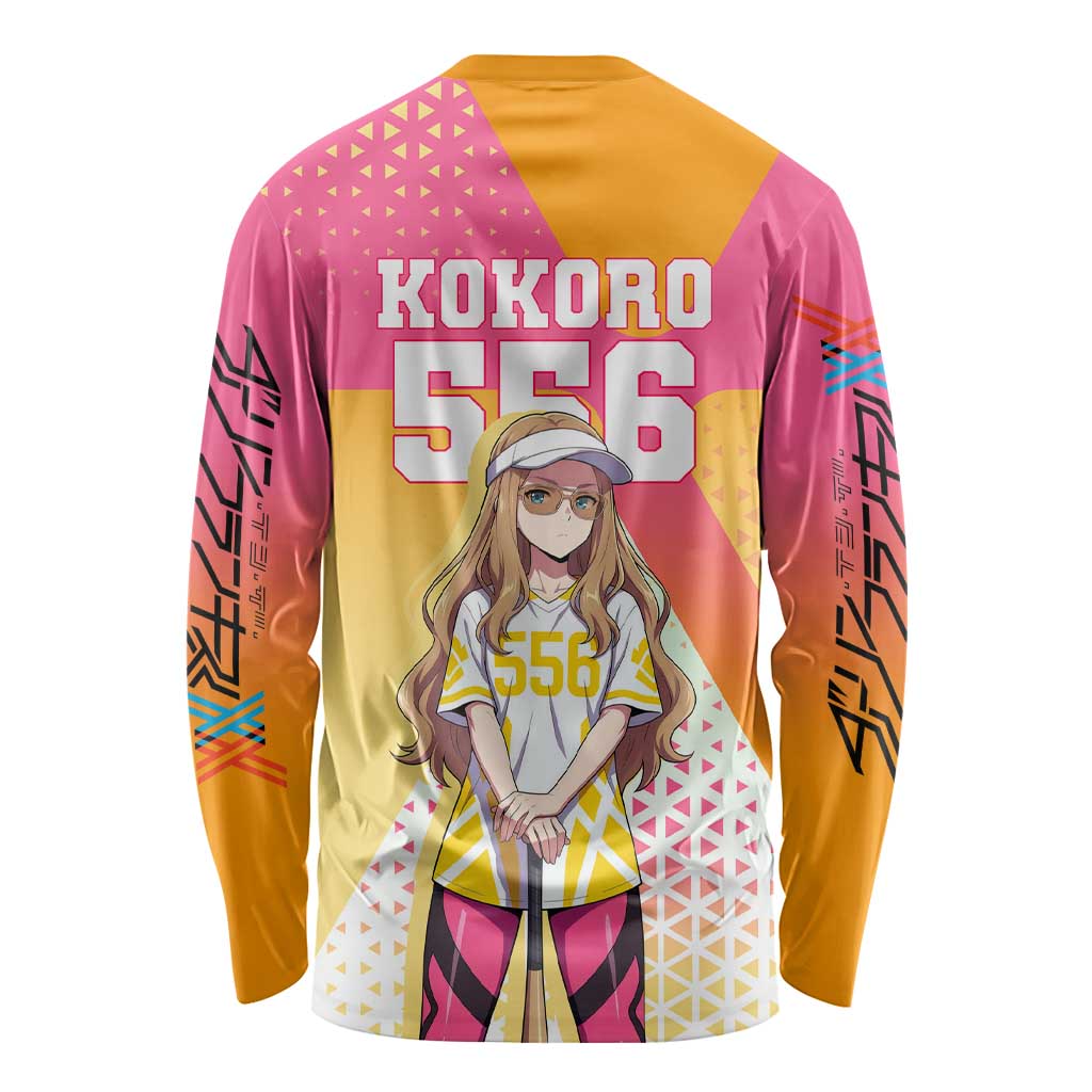 Kokoro Long Sleeve Shirt Sunset Gradient Baseball Anime Style