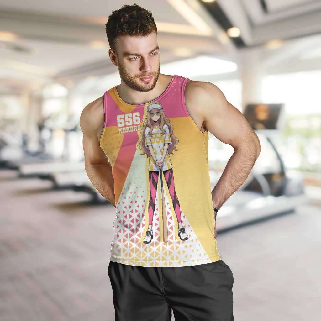 Kokoro Men Tank Top Sunset Gradient Baseball Anime Style