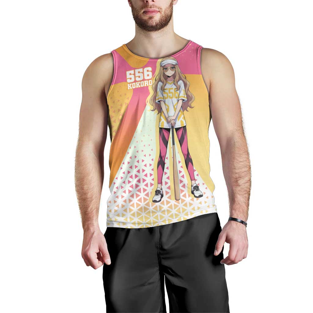 Kokoro Men Tank Top Sunset Gradient Baseball Anime Style