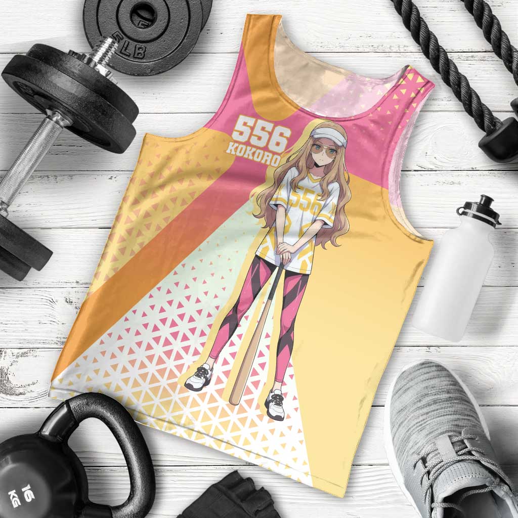 Kokoro Men Tank Top Sunset Gradient Baseball Anime Style