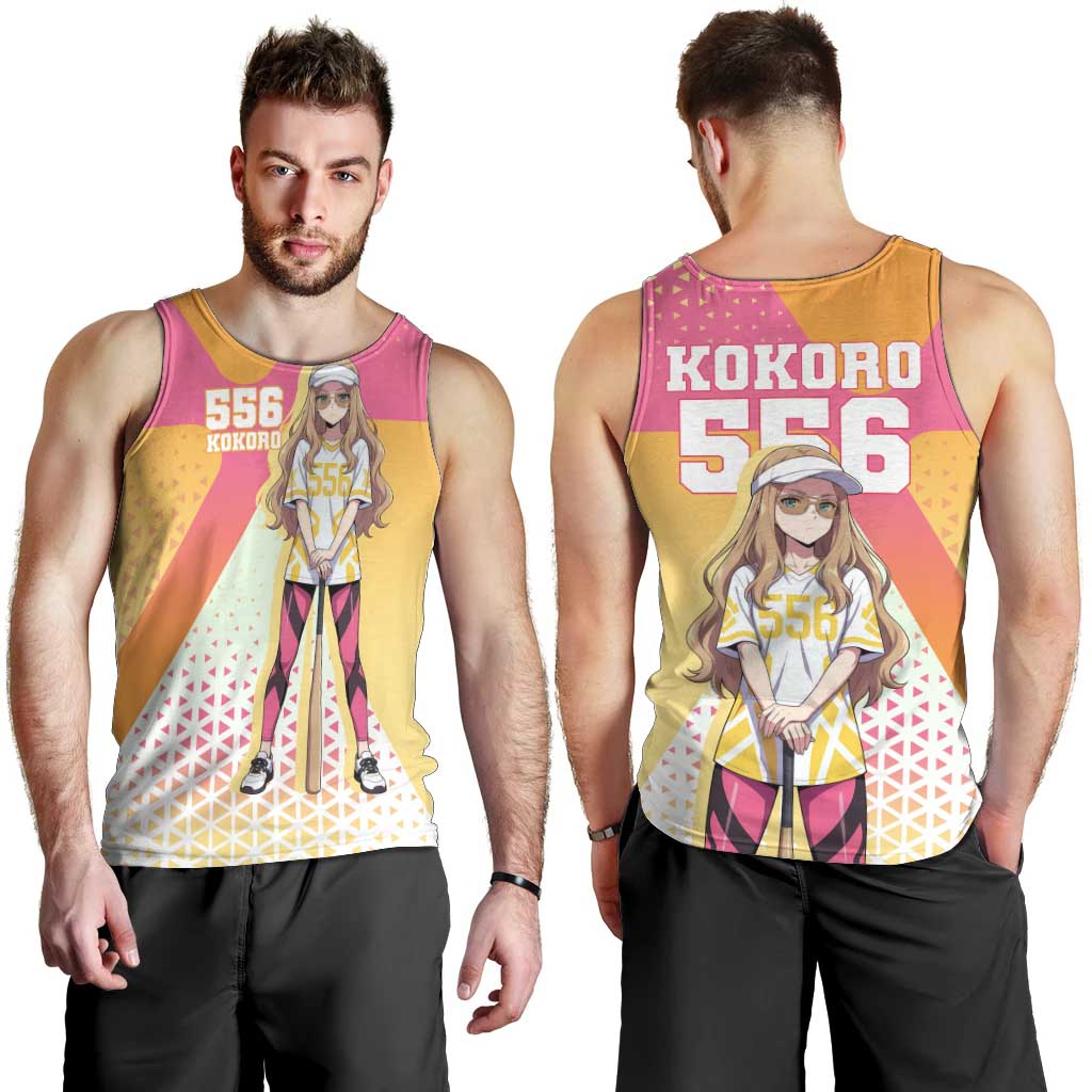 Kokoro Men Tank Top Sunset Gradient Baseball Anime Style