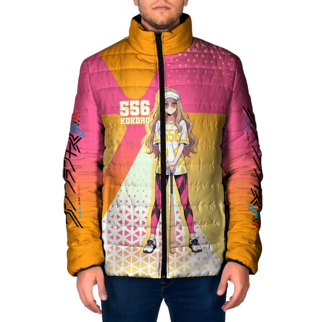Kokoro Padded Jacket Sunset Gradient Baseball Anime Style