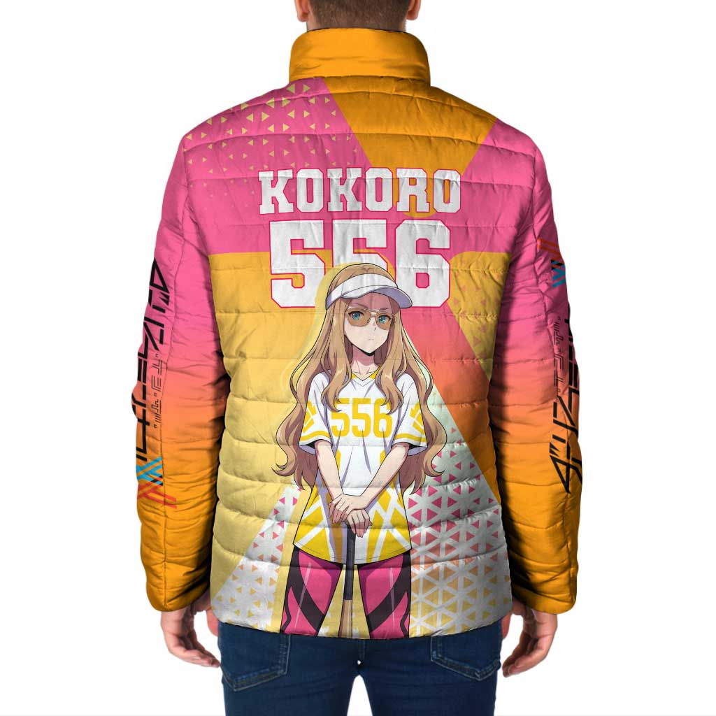 Kokoro Padded Jacket Sunset Gradient Baseball Anime Style