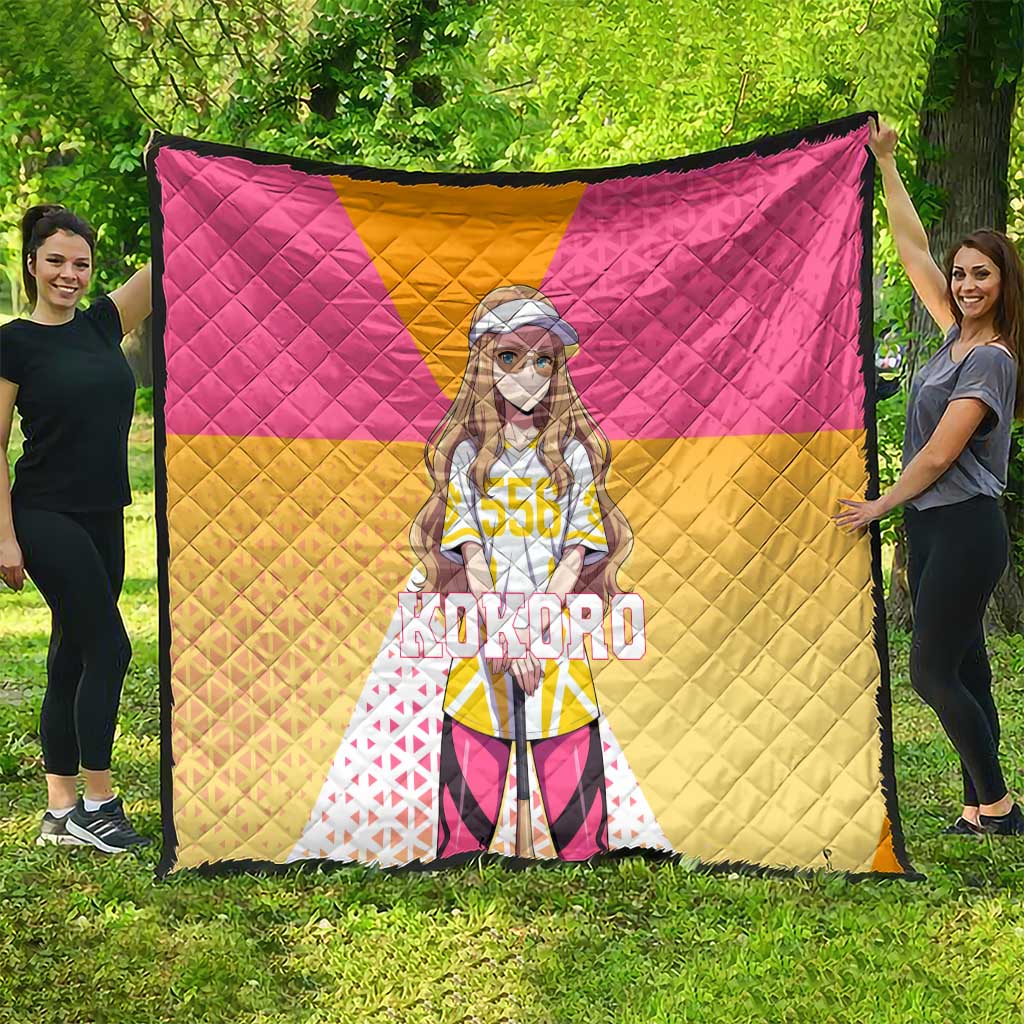 Kokoro Quilt Sunset Gradient Baseball Anime Style