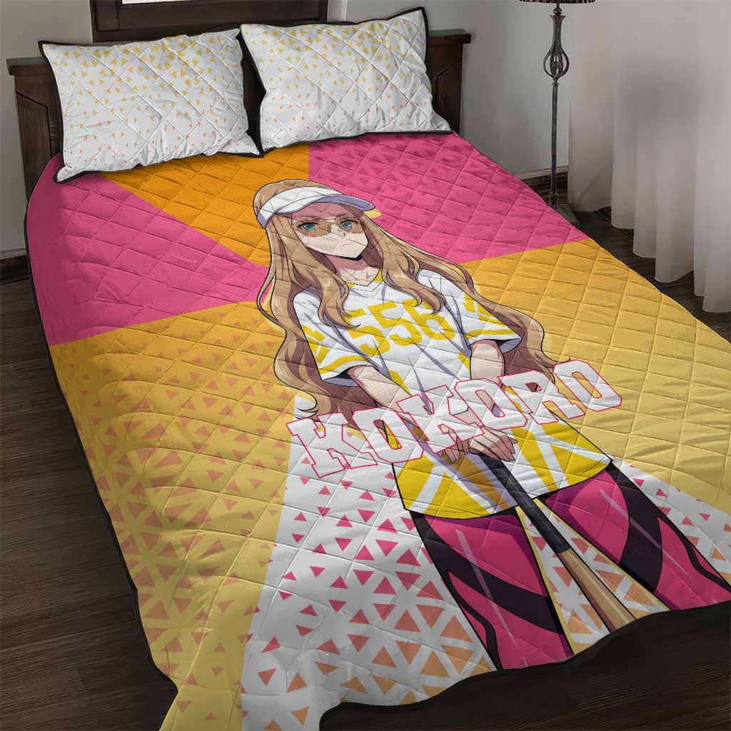 Kokoro Quilt Bed Set Sunset Gradient Baseball Anime Style