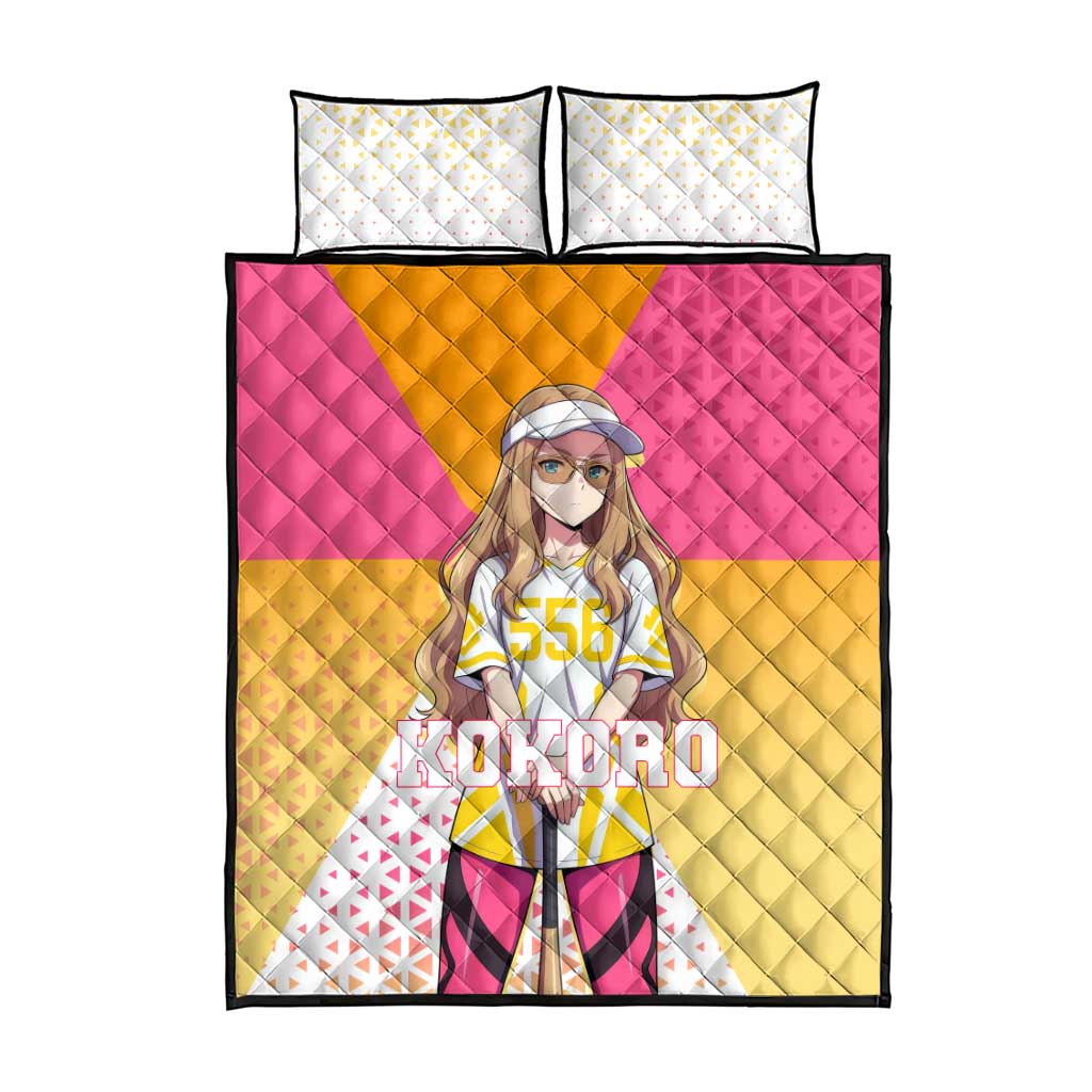 Kokoro Quilt Bed Set Sunset Gradient Baseball Anime Style