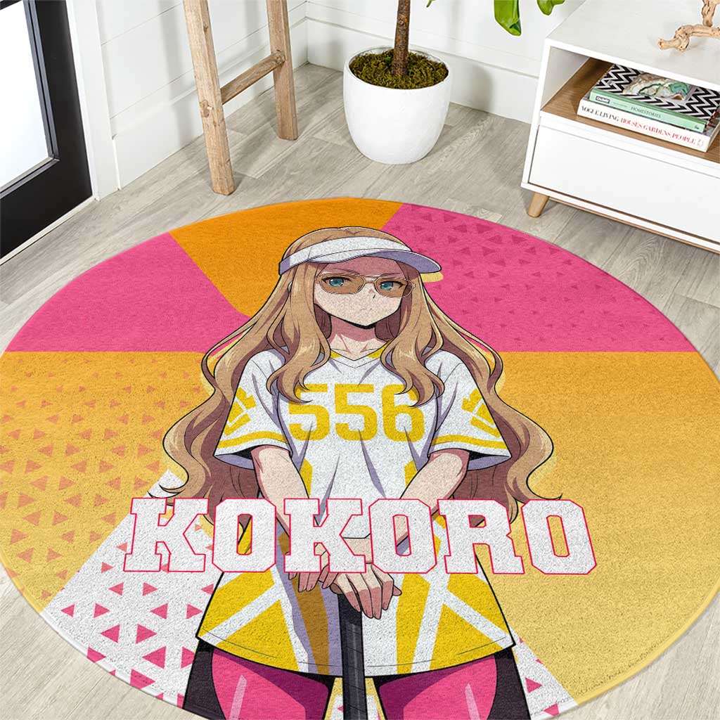 Kokoro Round Carpet Sunset Gradient Baseball Anime Style