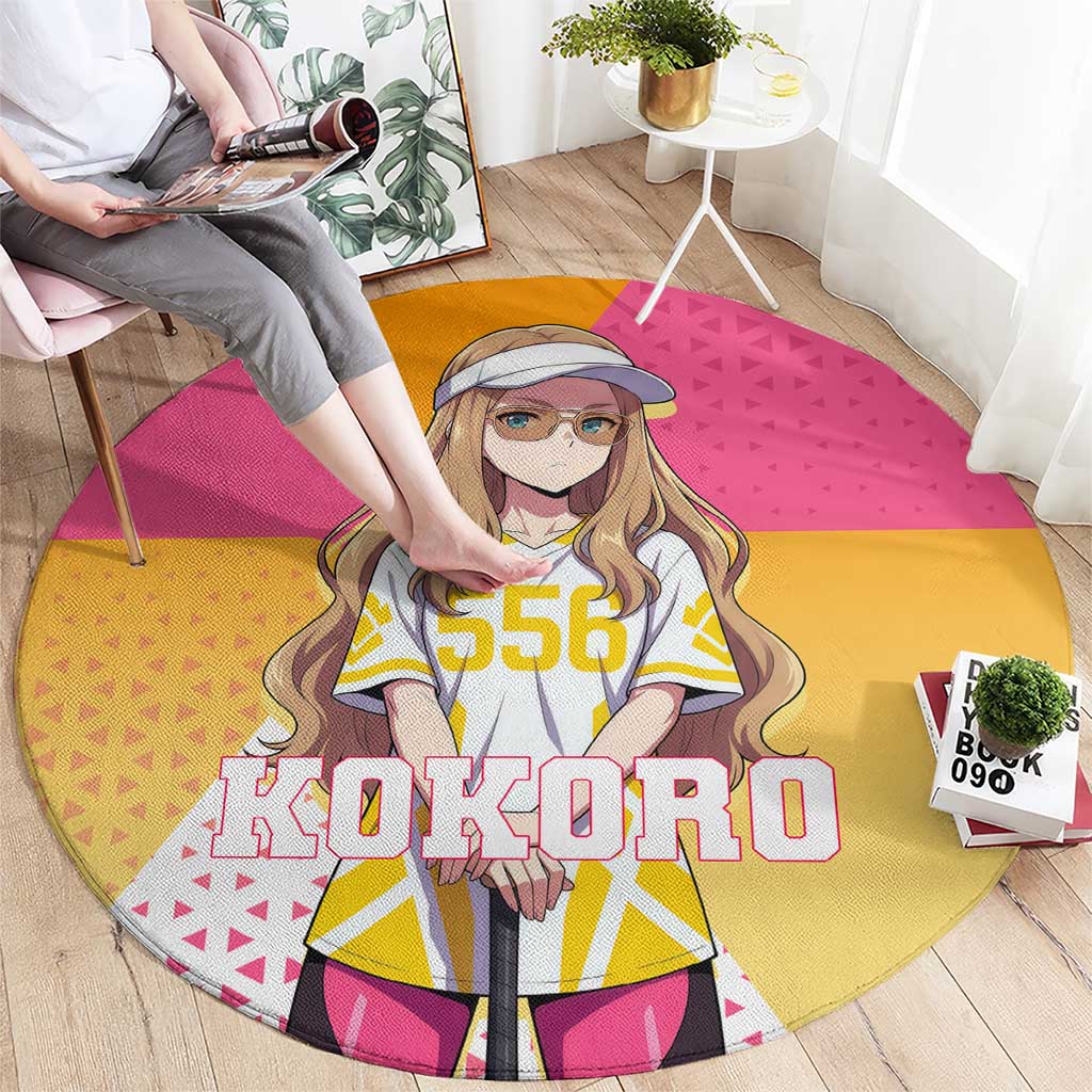 Kokoro Round Carpet Sunset Gradient Baseball Anime Style