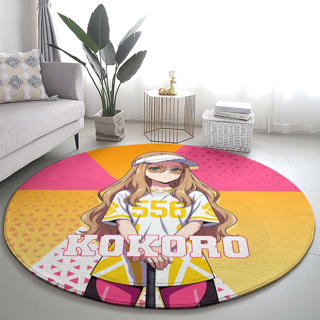 Kokoro Round Carpet Sunset Gradient Baseball Anime Style