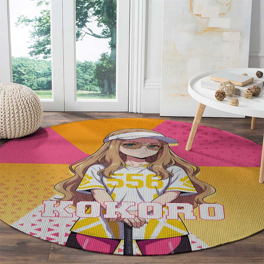 Kokoro Round Carpet Sunset Gradient Baseball Anime Style