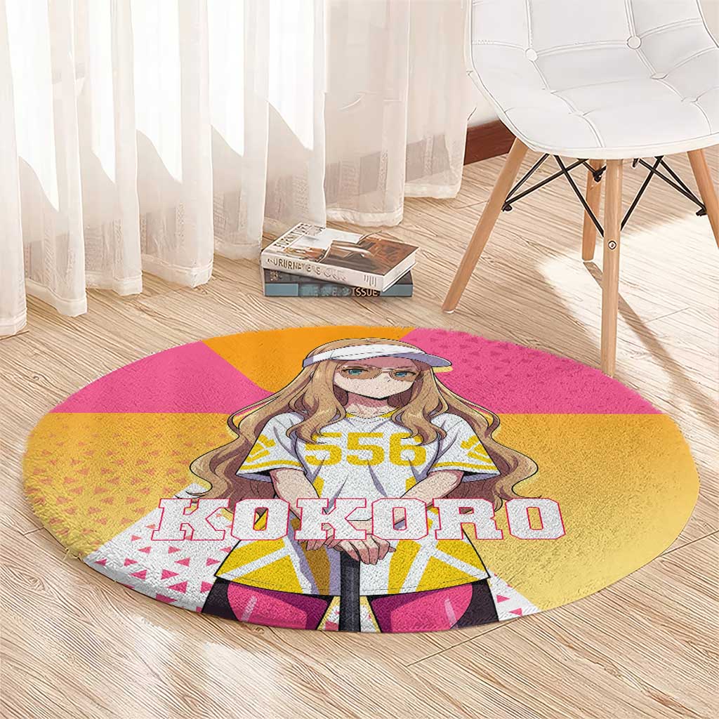 Kokoro Round Carpet Sunset Gradient Baseball Anime Style