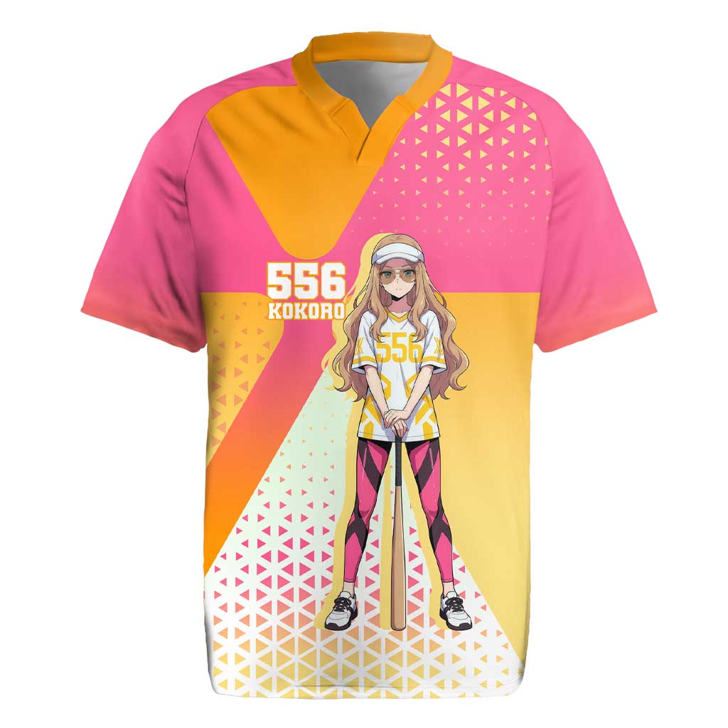 Kokoro Rugby Jersey Sunset Gradient Baseball Anime Style