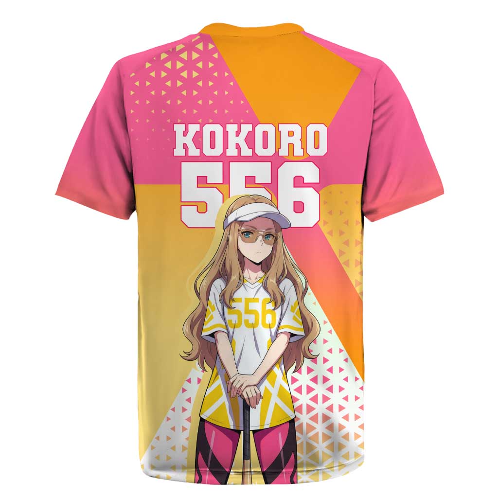 Kokoro Rugby Jersey Sunset Gradient Baseball Anime Style