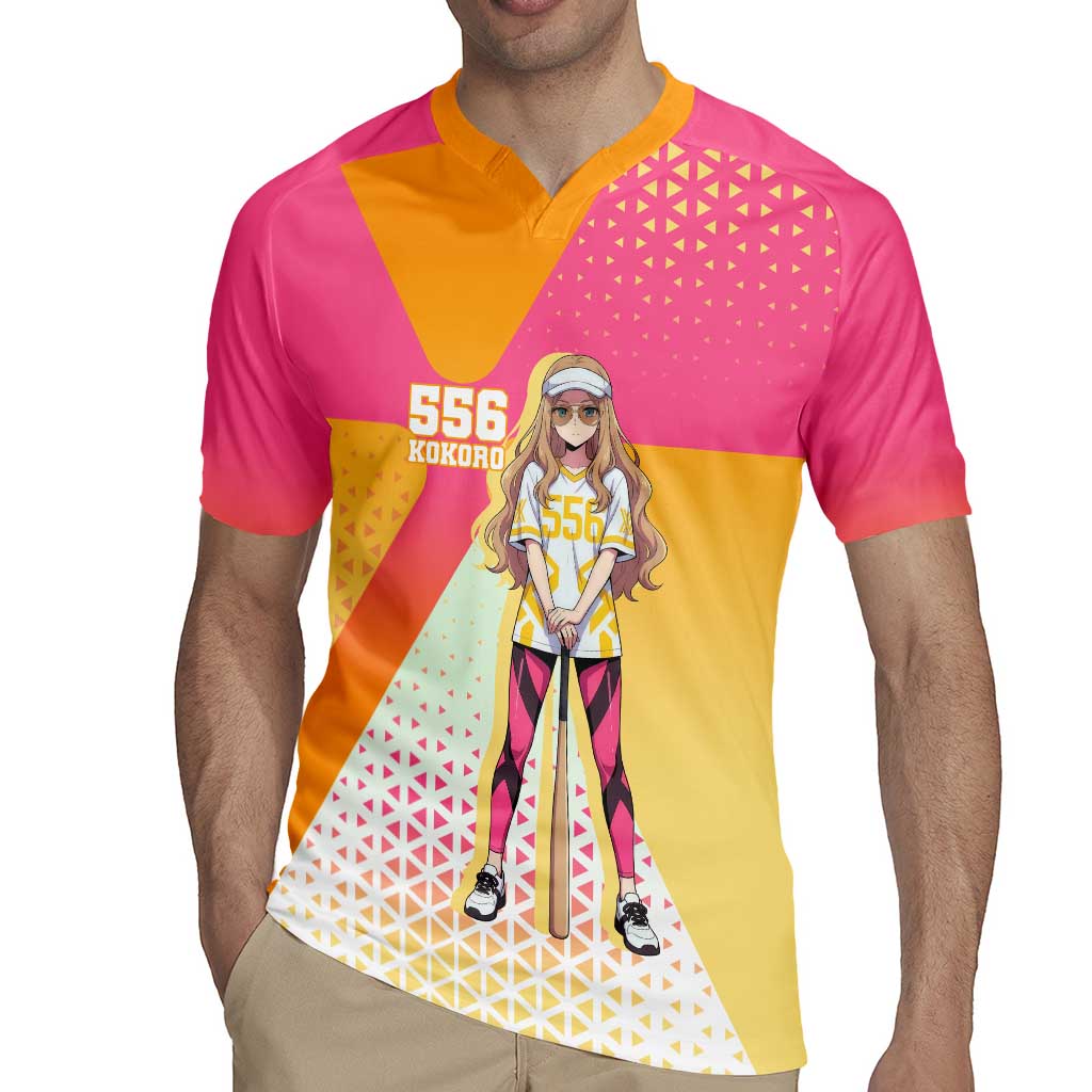 Kokoro Rugby Jersey Sunset Gradient Baseball Anime Style