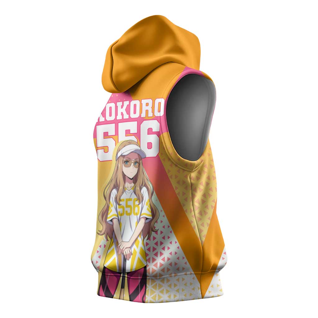 Kokoro Sleeveless Hoodie Sunset Gradient Baseball Anime Style
