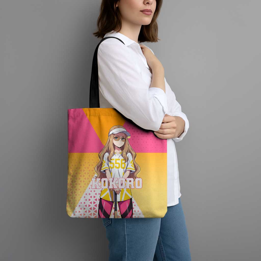 Kokoro Tote Bag Sunset Gradient Baseball Anime Style