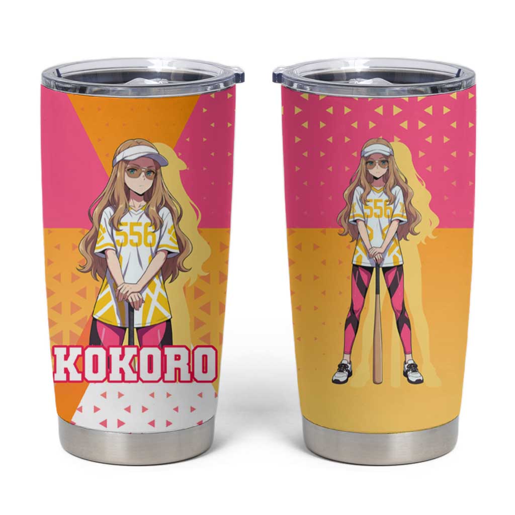 Kokoro Tumbler Cup Sunset Gradient Baseball Anime Style