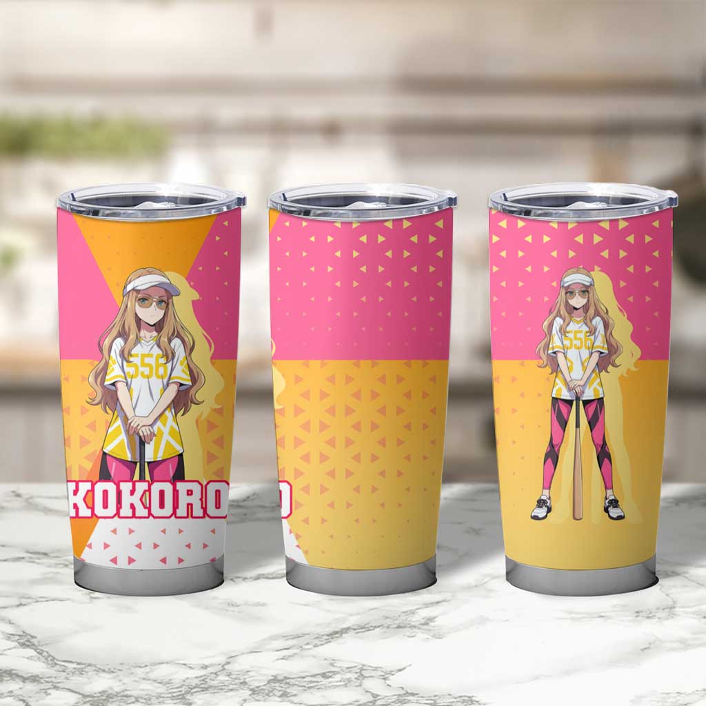 Kokoro Tumbler Cup Sunset Gradient Baseball Anime Style