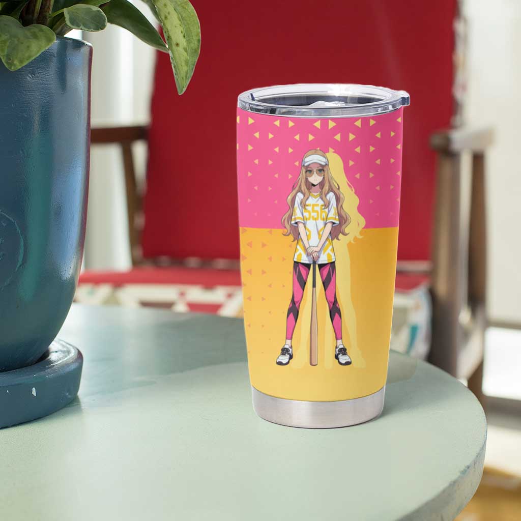 Kokoro Tumbler Cup Sunset Gradient Baseball Anime Style