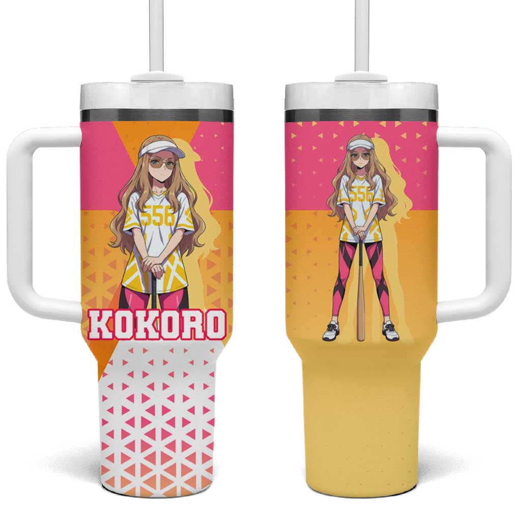 Kokoro Tumbler With Handle Sunset Gradient Baseball Anime Style