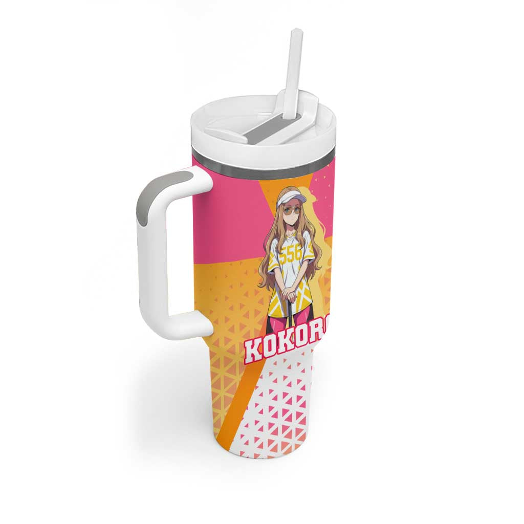 Kokoro Tumbler With Handle Sunset Gradient Baseball Anime Style