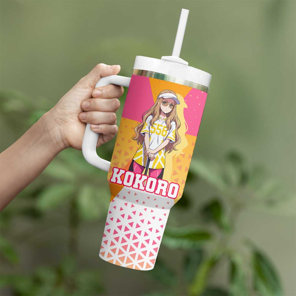 Kokoro Tumbler With Handle Sunset Gradient Baseball Anime Style