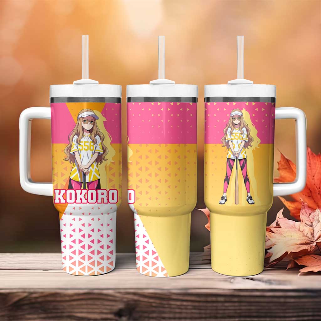 Kokoro Tumbler With Handle Sunset Gradient Baseball Anime Style