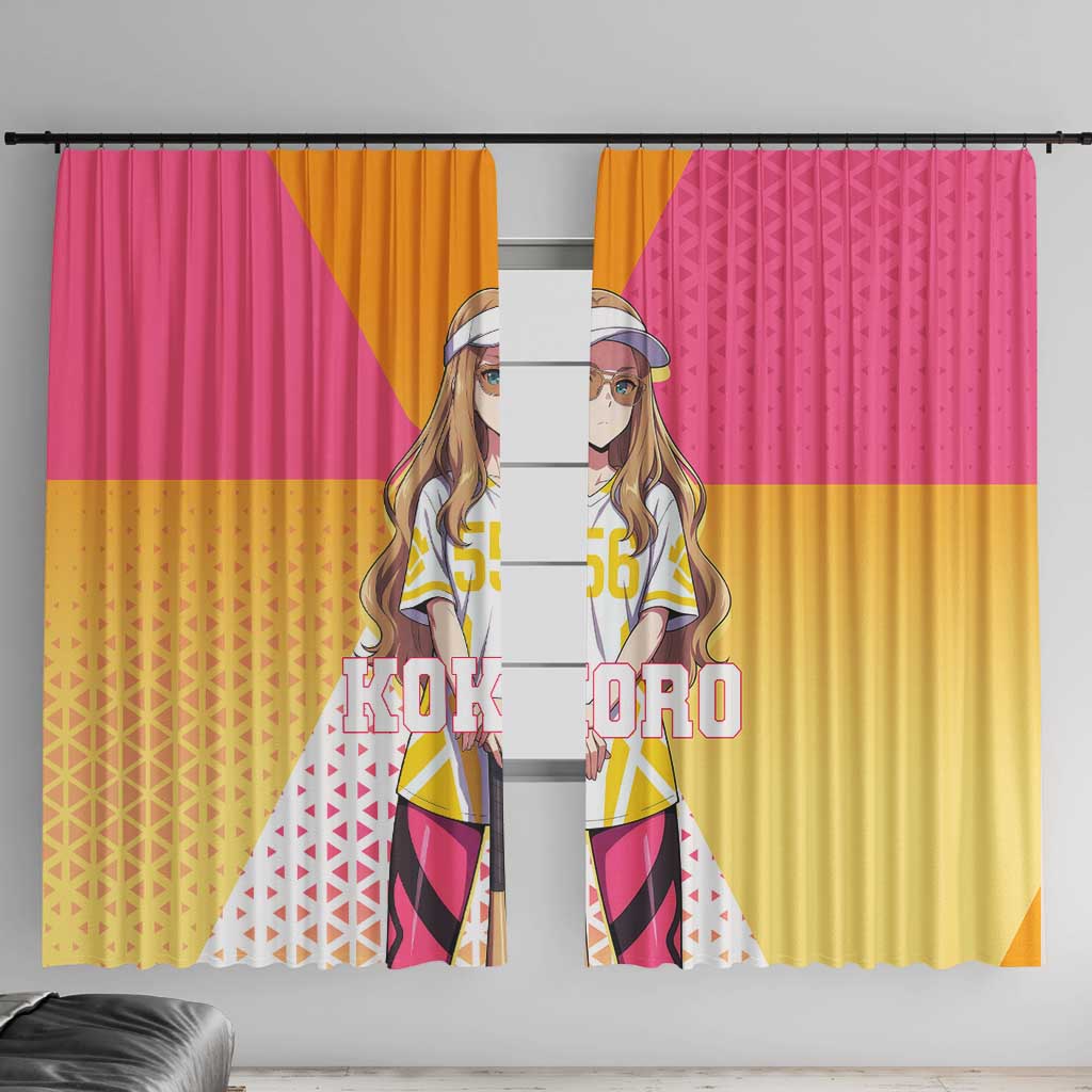 Kokoro Window Curtain Sunset Gradient Baseball Anime Style