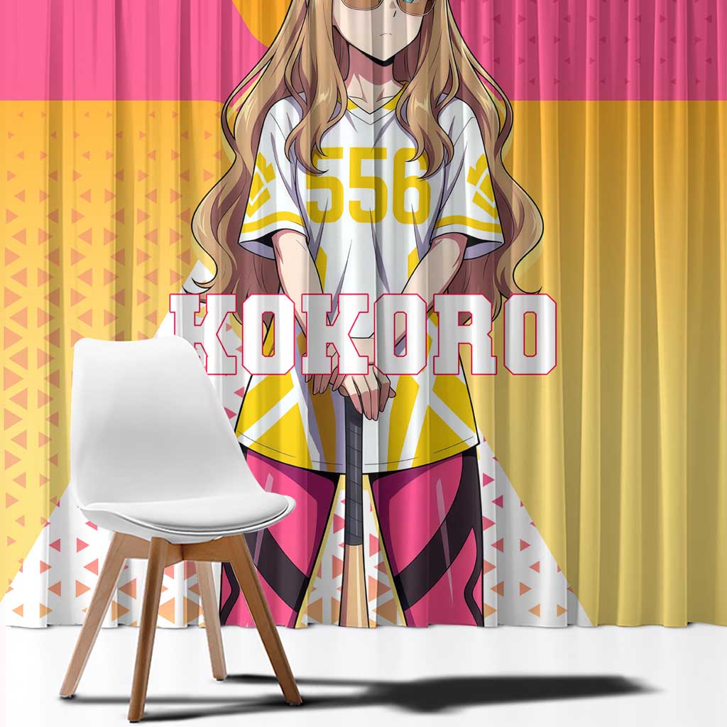 Kokoro Window Curtain Sunset Gradient Baseball Anime Style