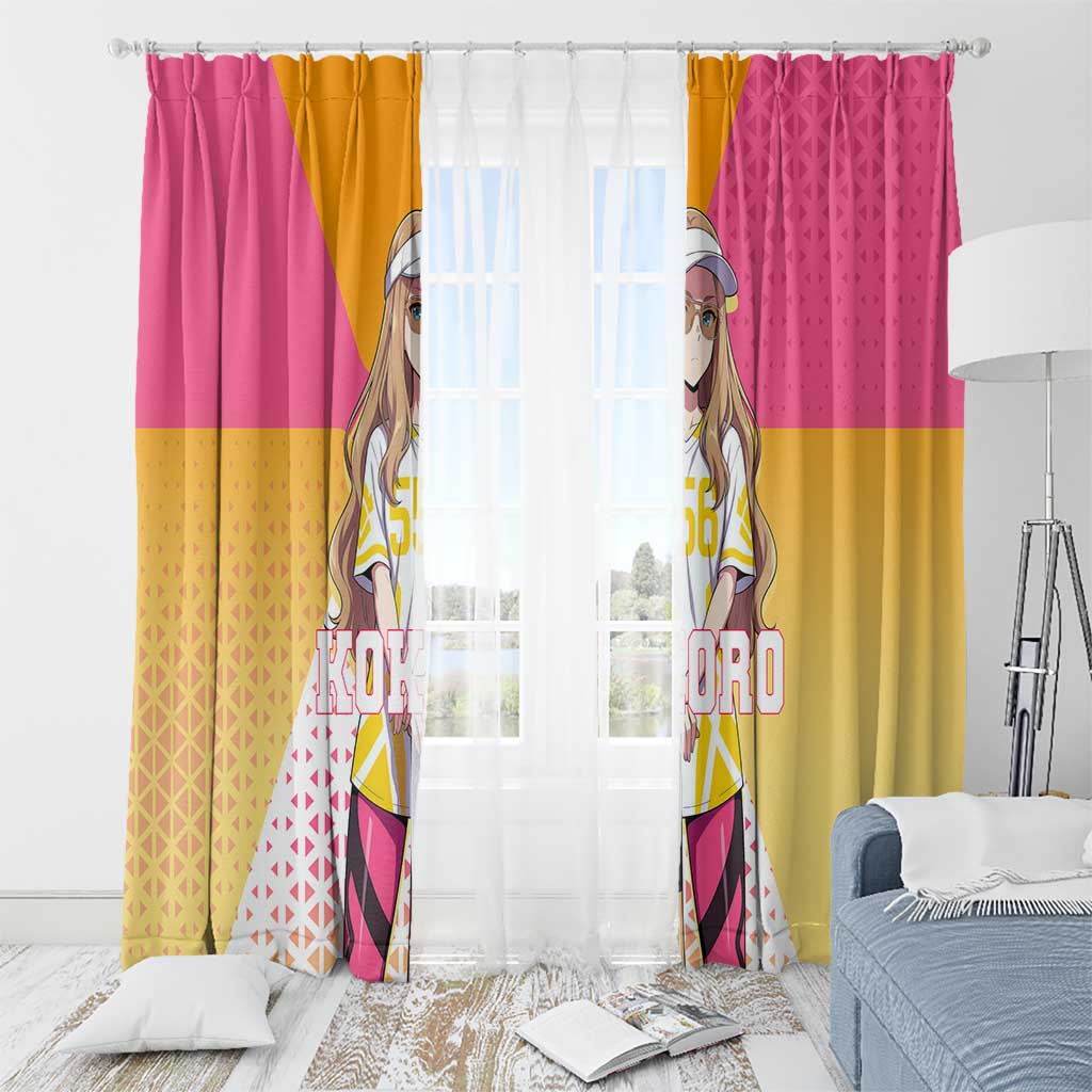 Kokoro Window Curtain Sunset Gradient Baseball Anime Style