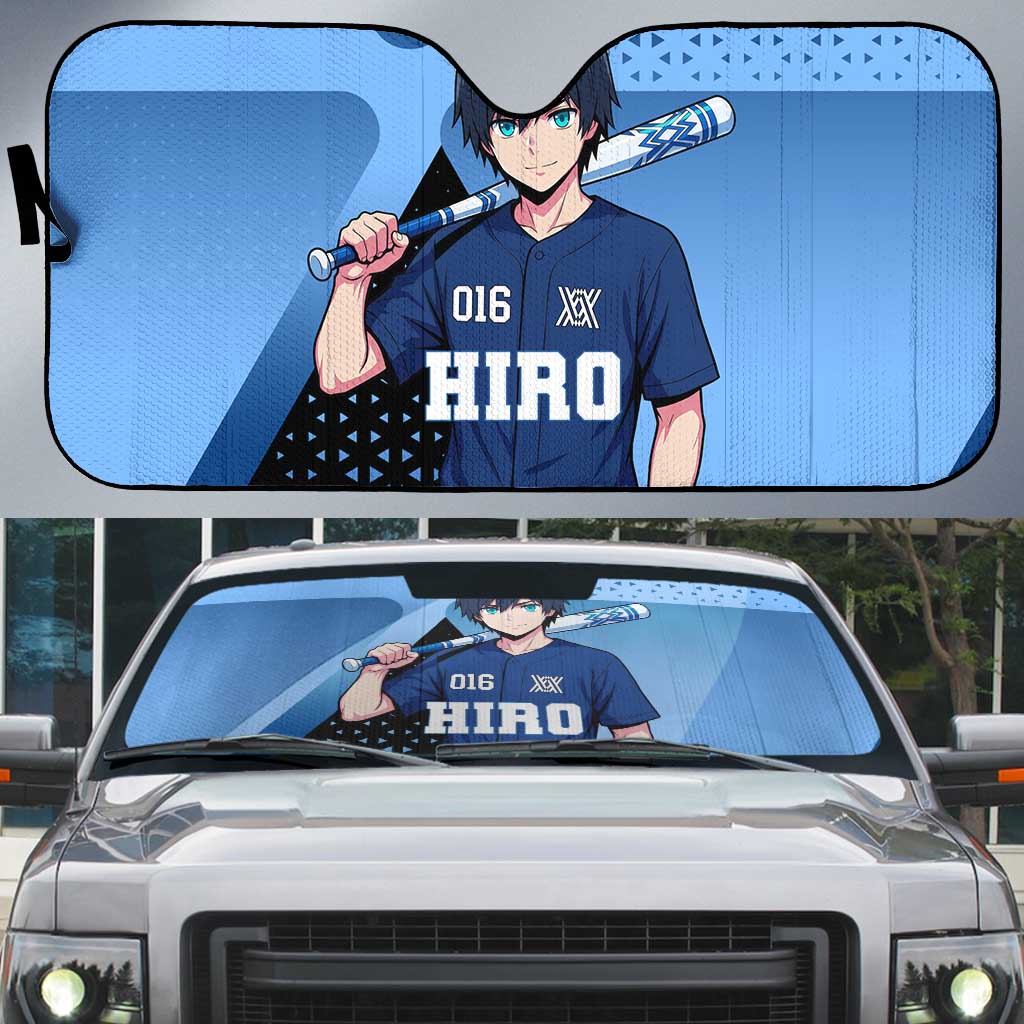 Hiro Auto Sun Shade Geometric Blue Baseball Anime Style