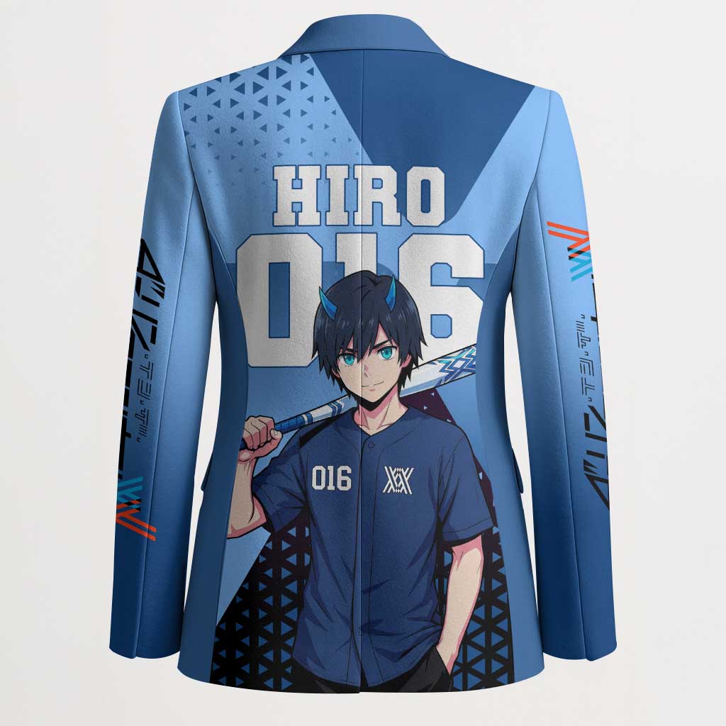 Hiro Blazer Geometric Blue Baseball Anime Style