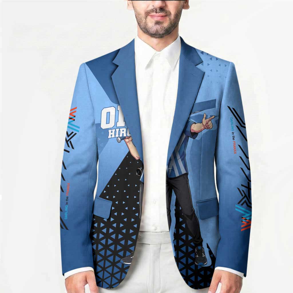 Hiro Blazer Geometric Blue Baseball Anime Style