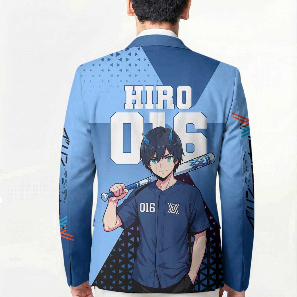 Hiro Blazer Geometric Blue Baseball Anime Style