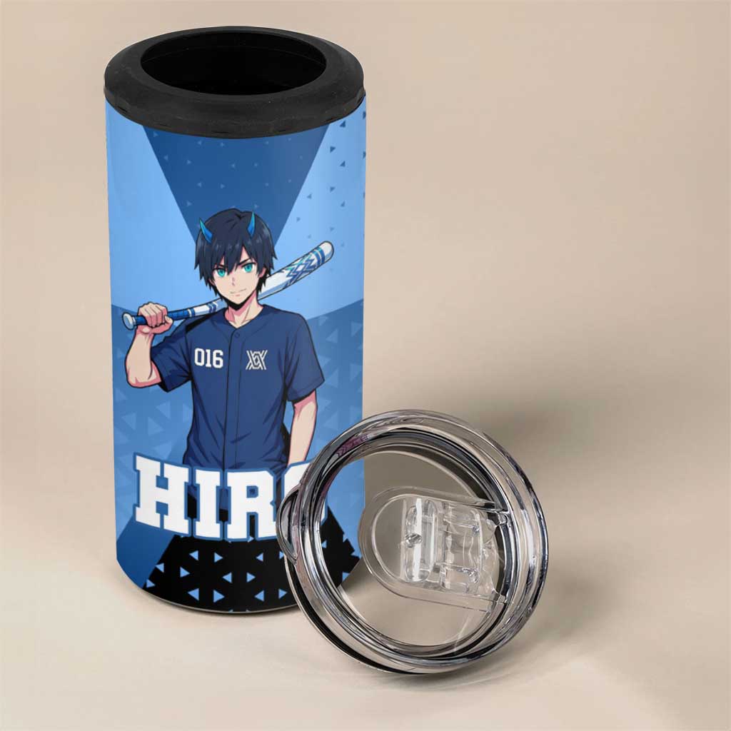 Hiro 4 in 1 Can Cooler Tumbler Geometric Blue Baseball Anime Style