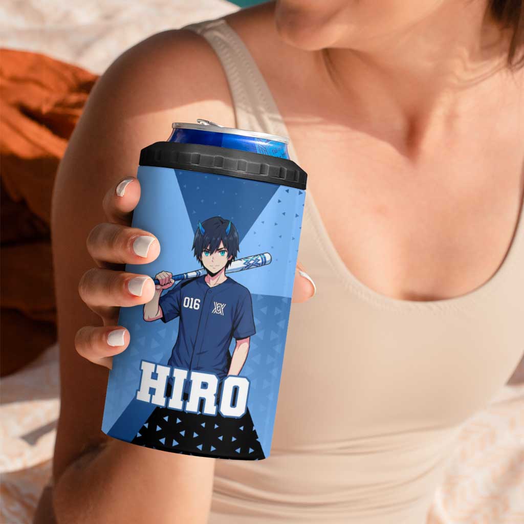 Hiro 4 in 1 Can Cooler Tumbler Geometric Blue Baseball Anime Style