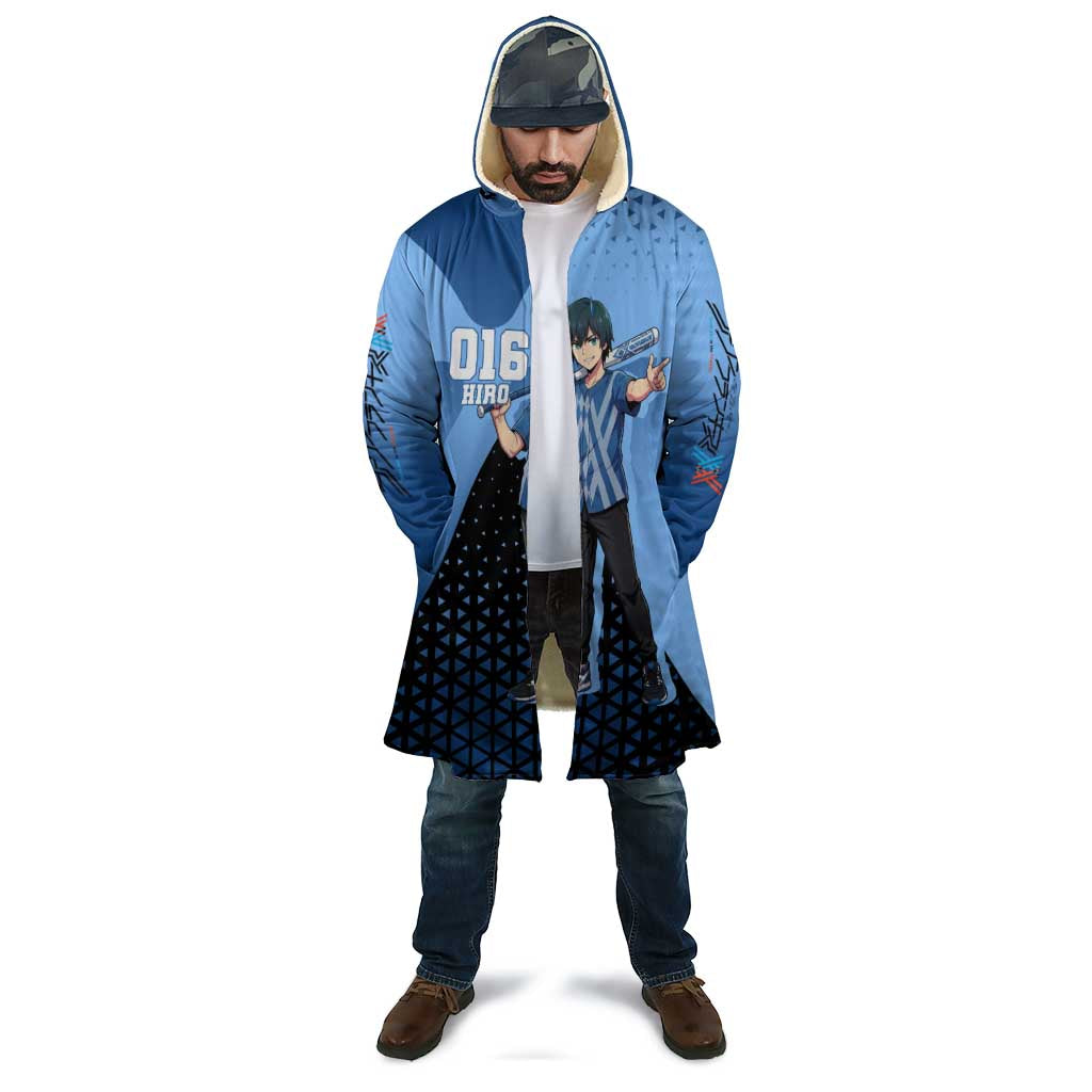 Hiro Cloak Geometric Blue Baseball Anime Style