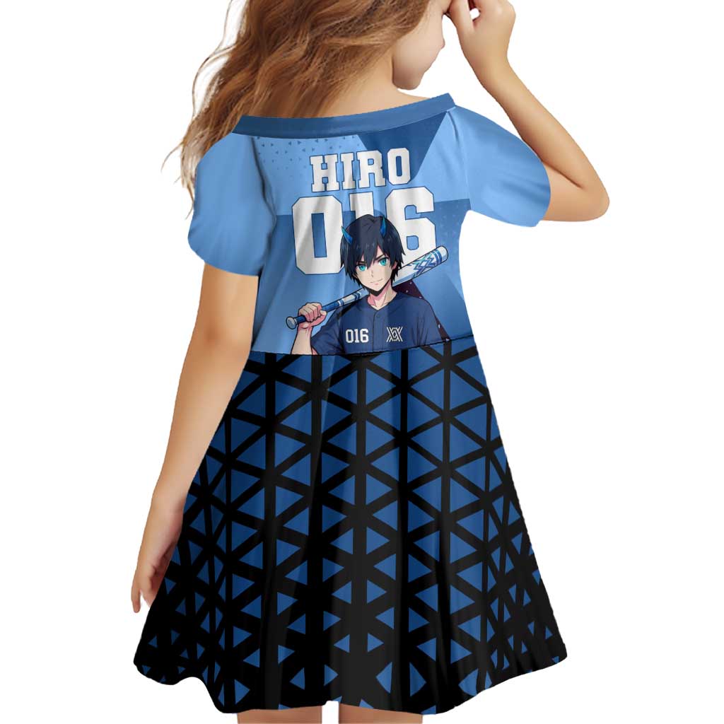Hiro Family Matching Tank Maxi Dress and Hawaiian Shirt Geometric Blue Baseball Anime Style