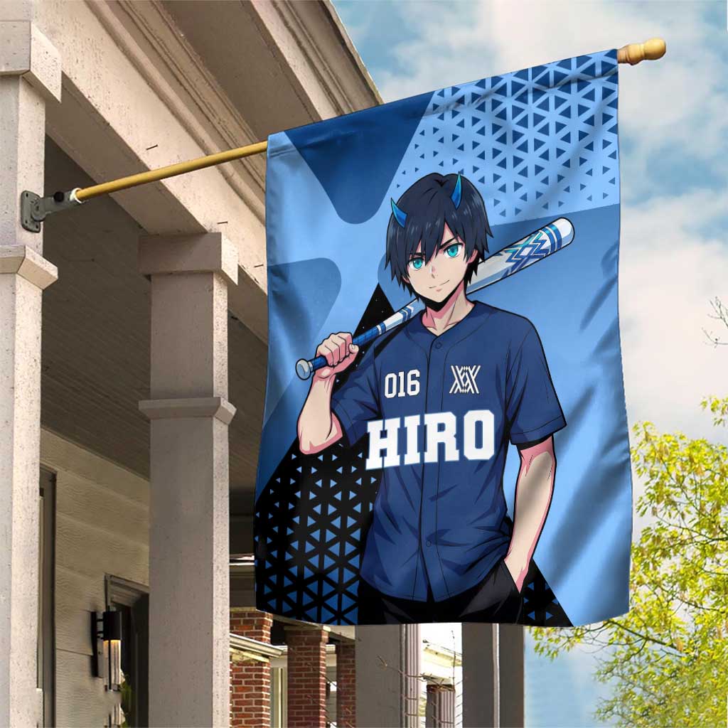 Hiro Garden Flag Geometric Blue Baseball Anime Style