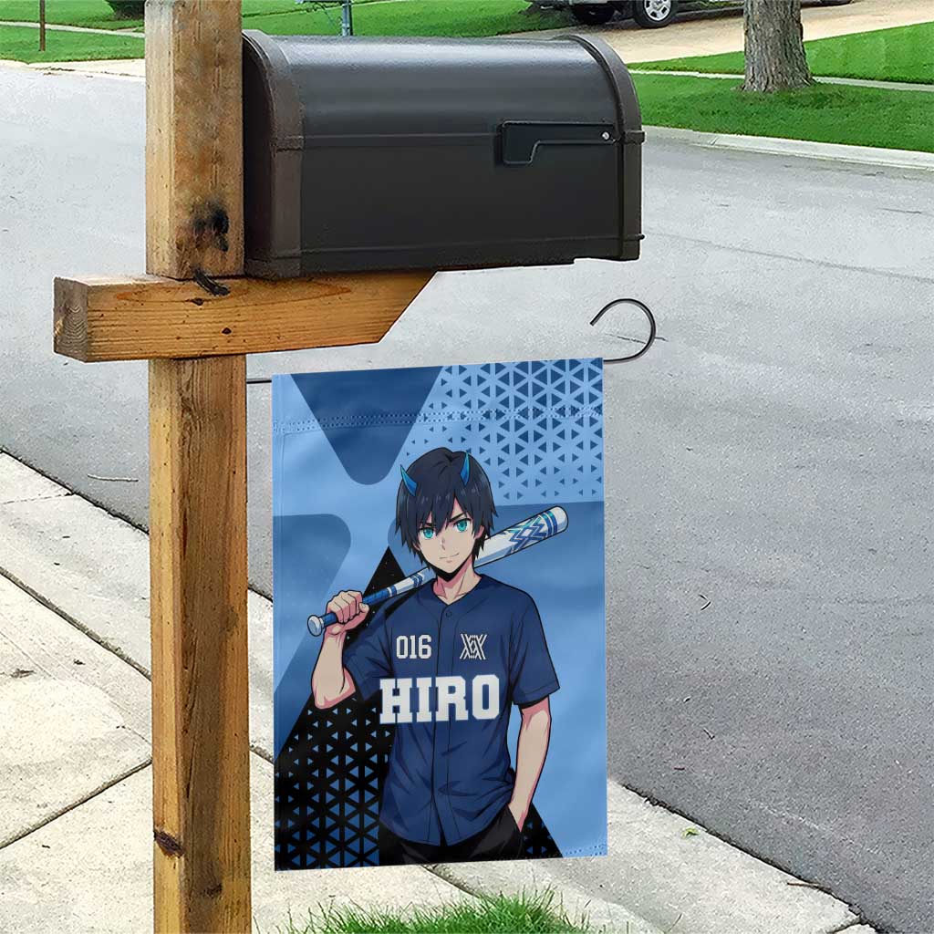Hiro Garden Flag Geometric Blue Baseball Anime Style