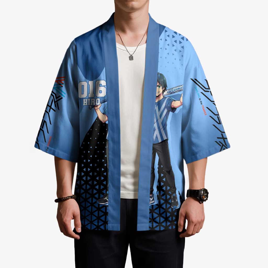 Hiro Kimono Geometric Blue Baseball Anime Style