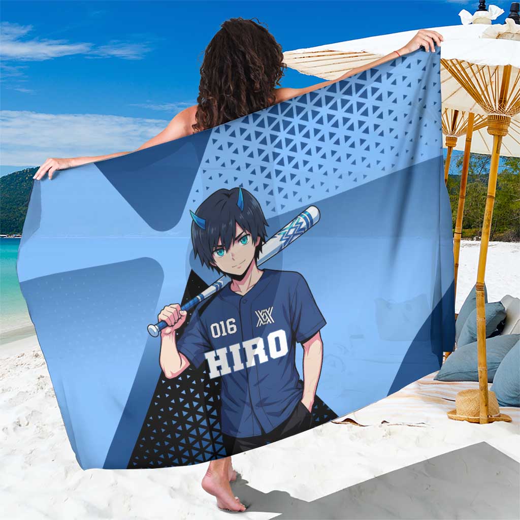 Hiro Sarong Geometric Blue Baseball Anime Style
