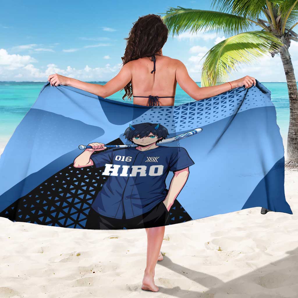 Hiro Sarong Geometric Blue Baseball Anime Style
