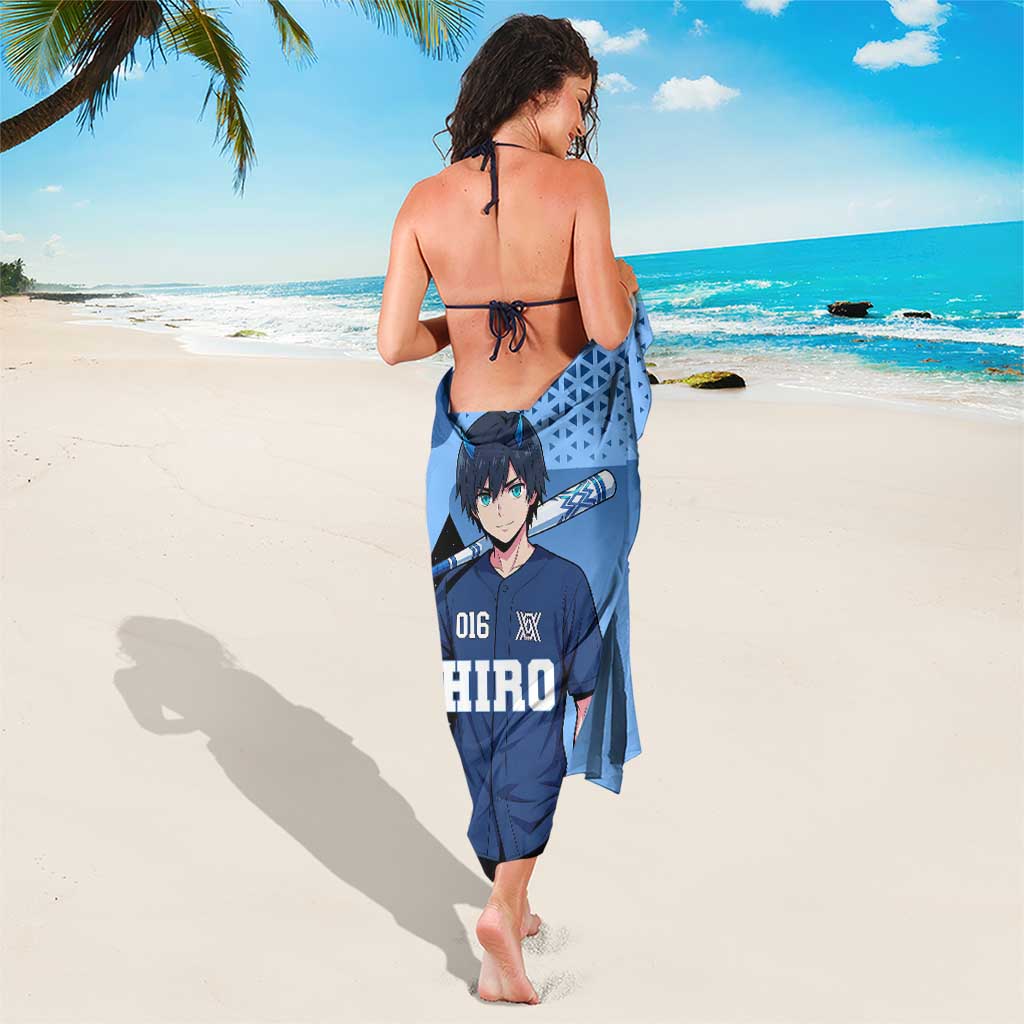 Hiro Sarong Geometric Blue Baseball Anime Style