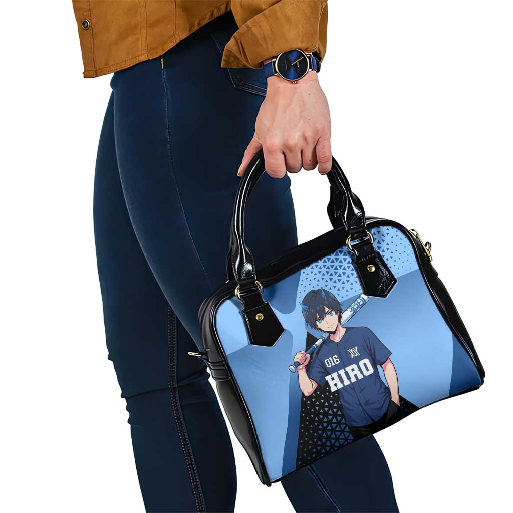 Hiro Shoulder Handbag Geometric Blue Baseball Anime Style