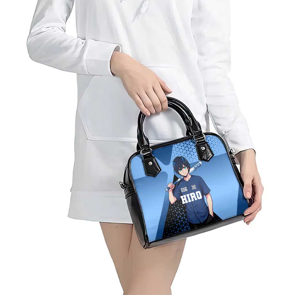 Hiro Shoulder Handbag Geometric Blue Baseball Anime Style