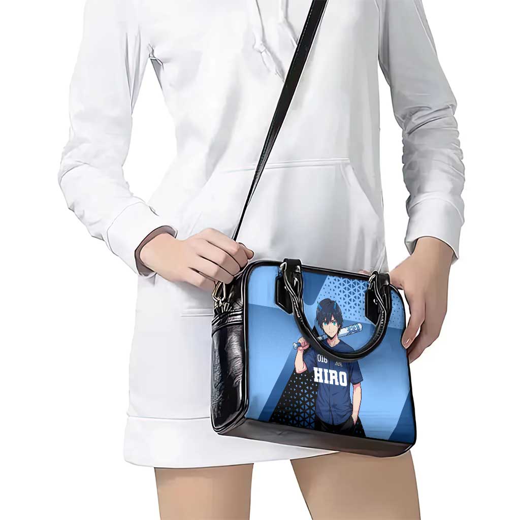 Hiro Shoulder Handbag Geometric Blue Baseball Anime Style