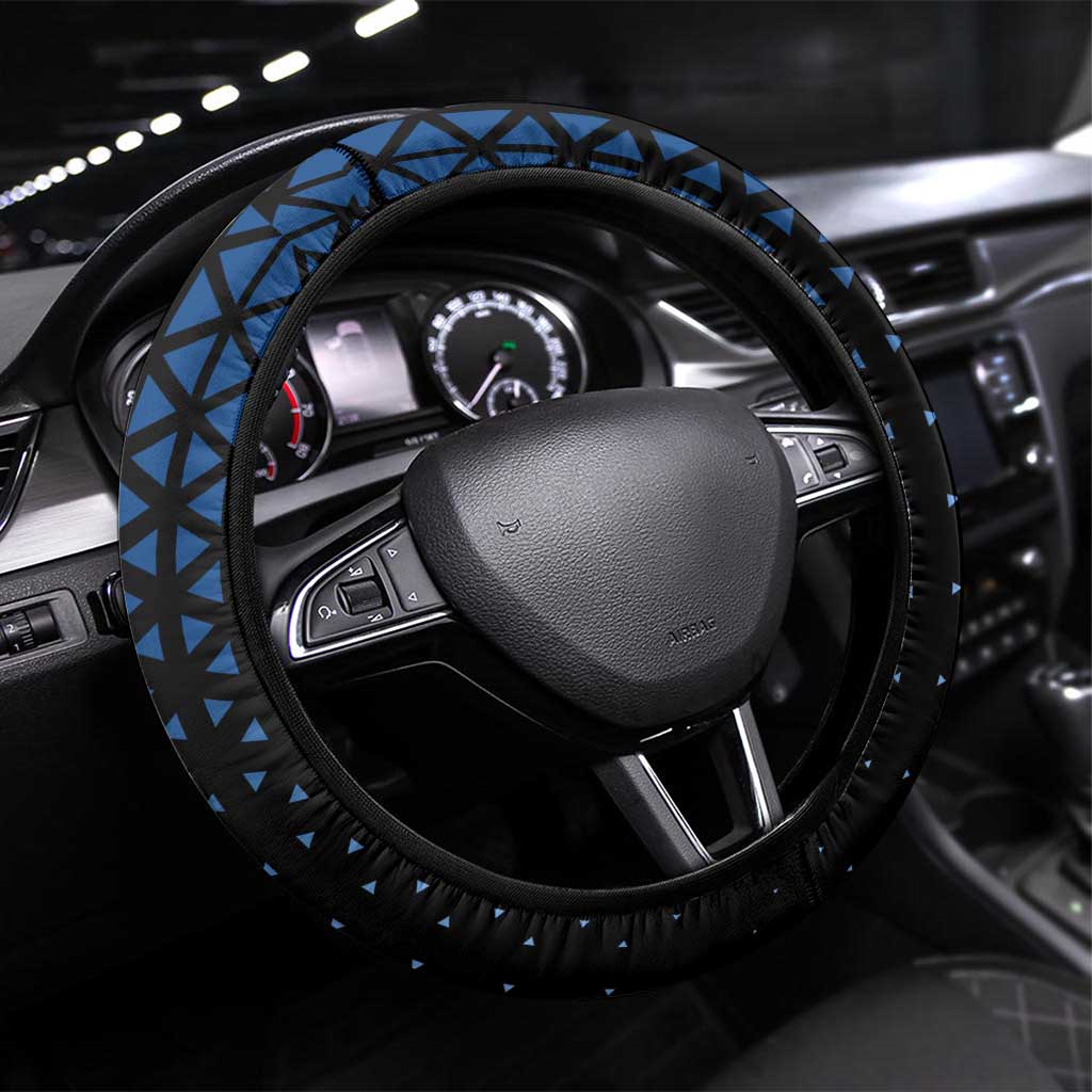 Hiro Steering Wheel Cover Geometric Blue Baseball Anime Style