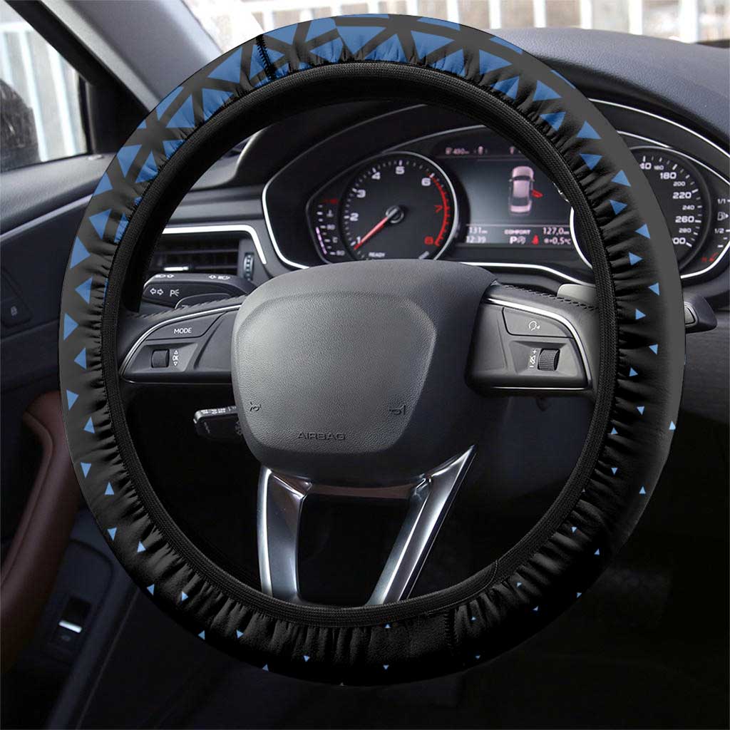 Hiro Steering Wheel Cover Geometric Blue Baseball Anime Style